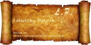 Lehotzky Patrik névjegykártya